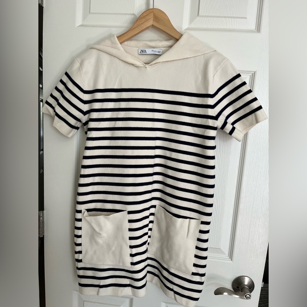 Zara striped knit mini dress